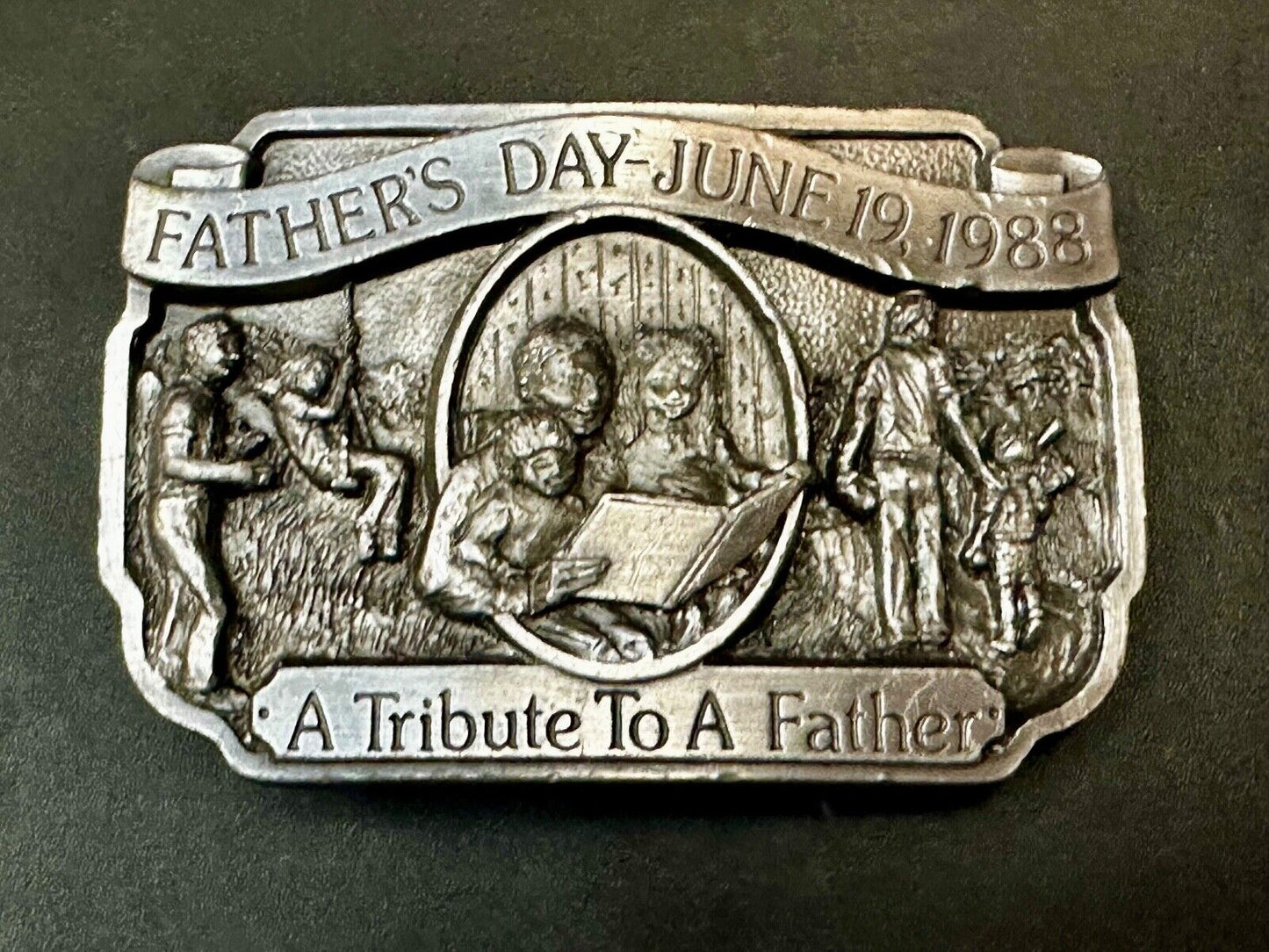A Tribute to a Father Dad - Vintage Father's Day 1988 Belt Buckle by Creative