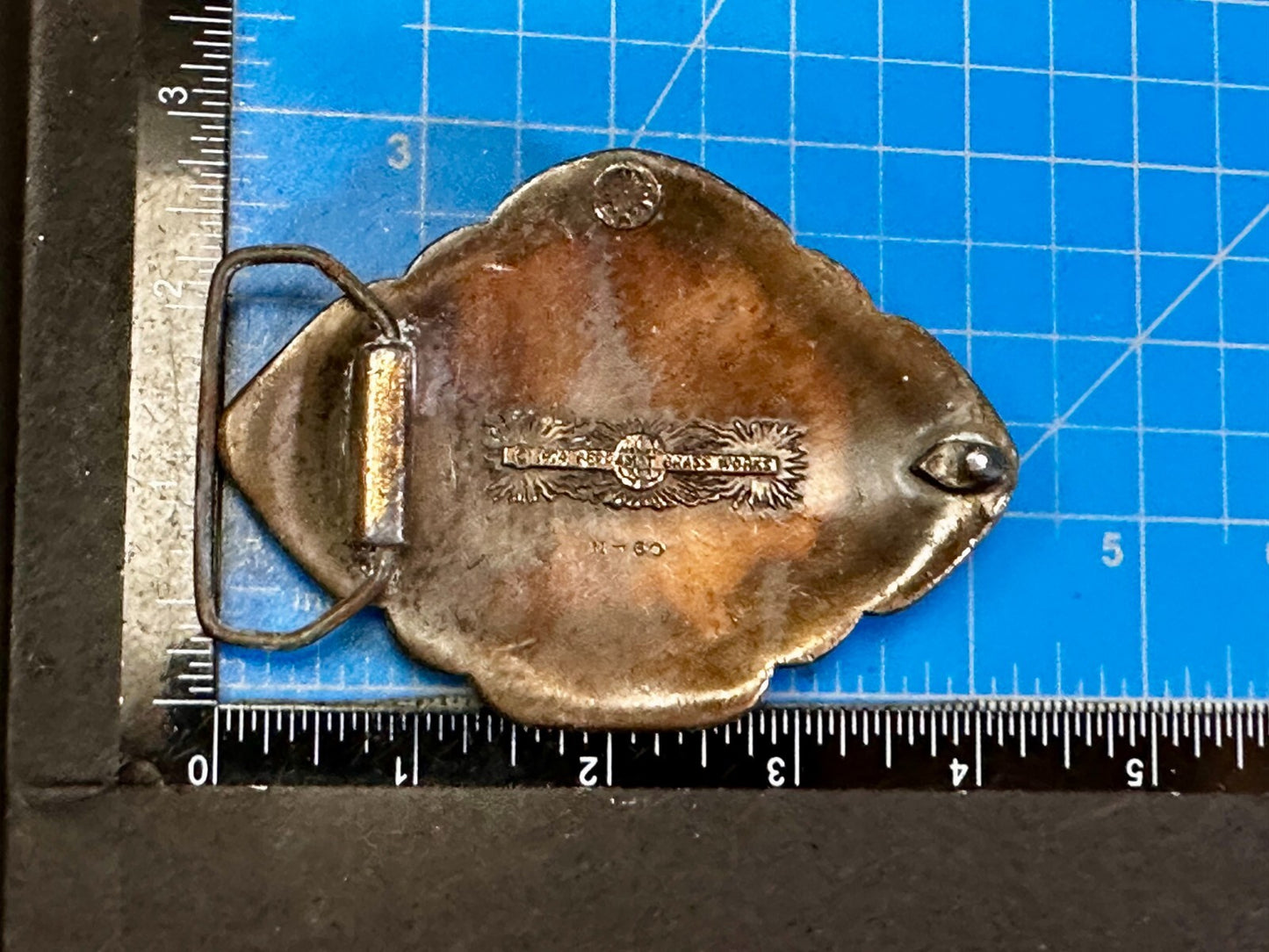 Tibetan Feng Shui Lion Dragon Fork Tongue Vtg.  1974 Bergamot N-60 Belt Buckle