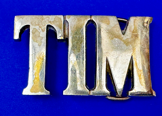 TIM - Custom Name cutout block letters Solid Brass Belt Buckle