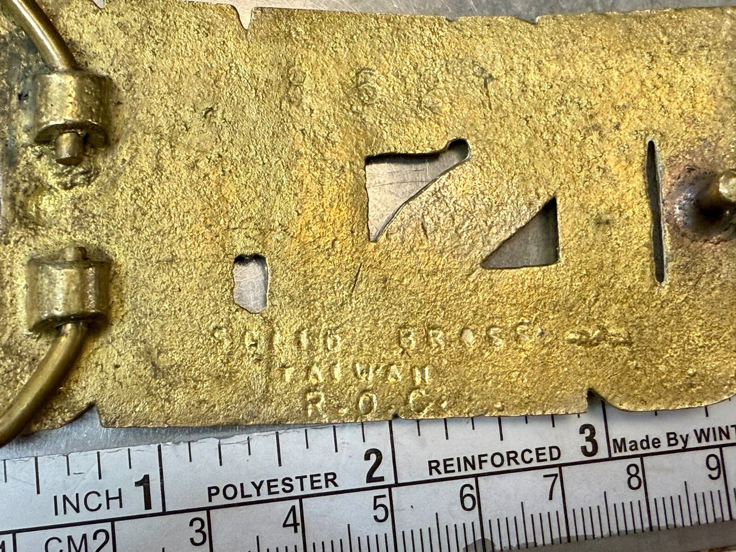 USMC United States Marine Corps Block Letters Military Solid Brass Belt Buckle