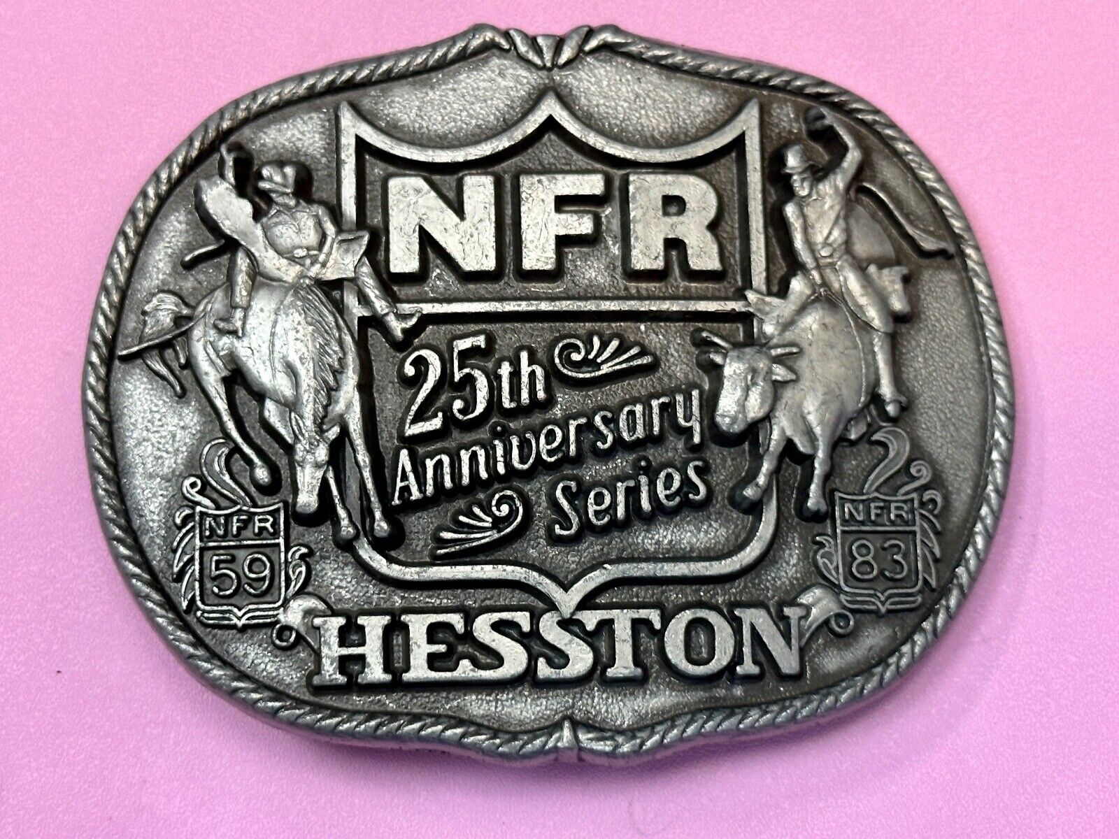 1993 Hesston National Finals Rodeo NFR 25th year celebration Belt Buckle