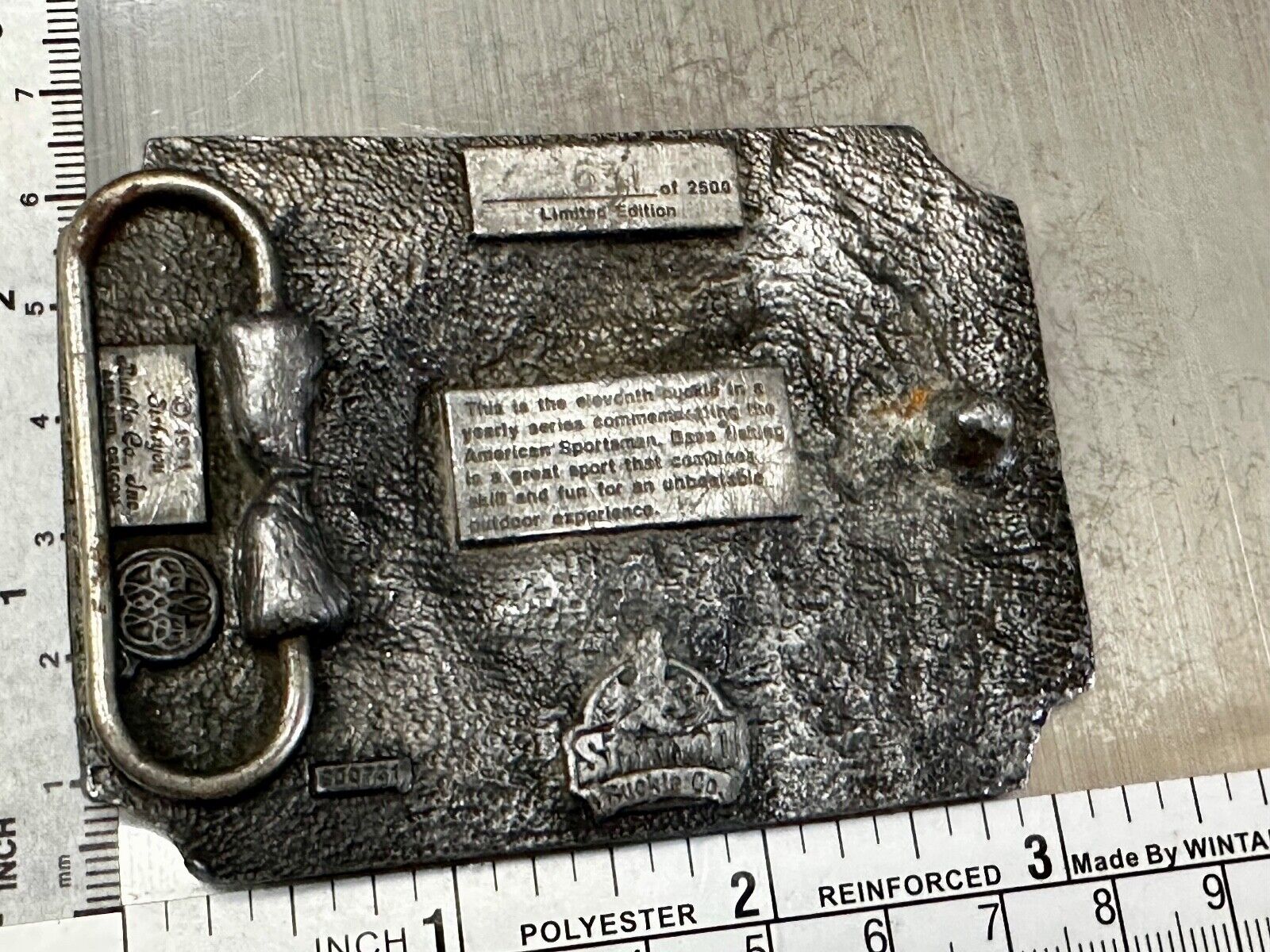 Bass Fishing - American sportsman 1991 Commemorative Vtg. Siskiyou Belt Buckle
