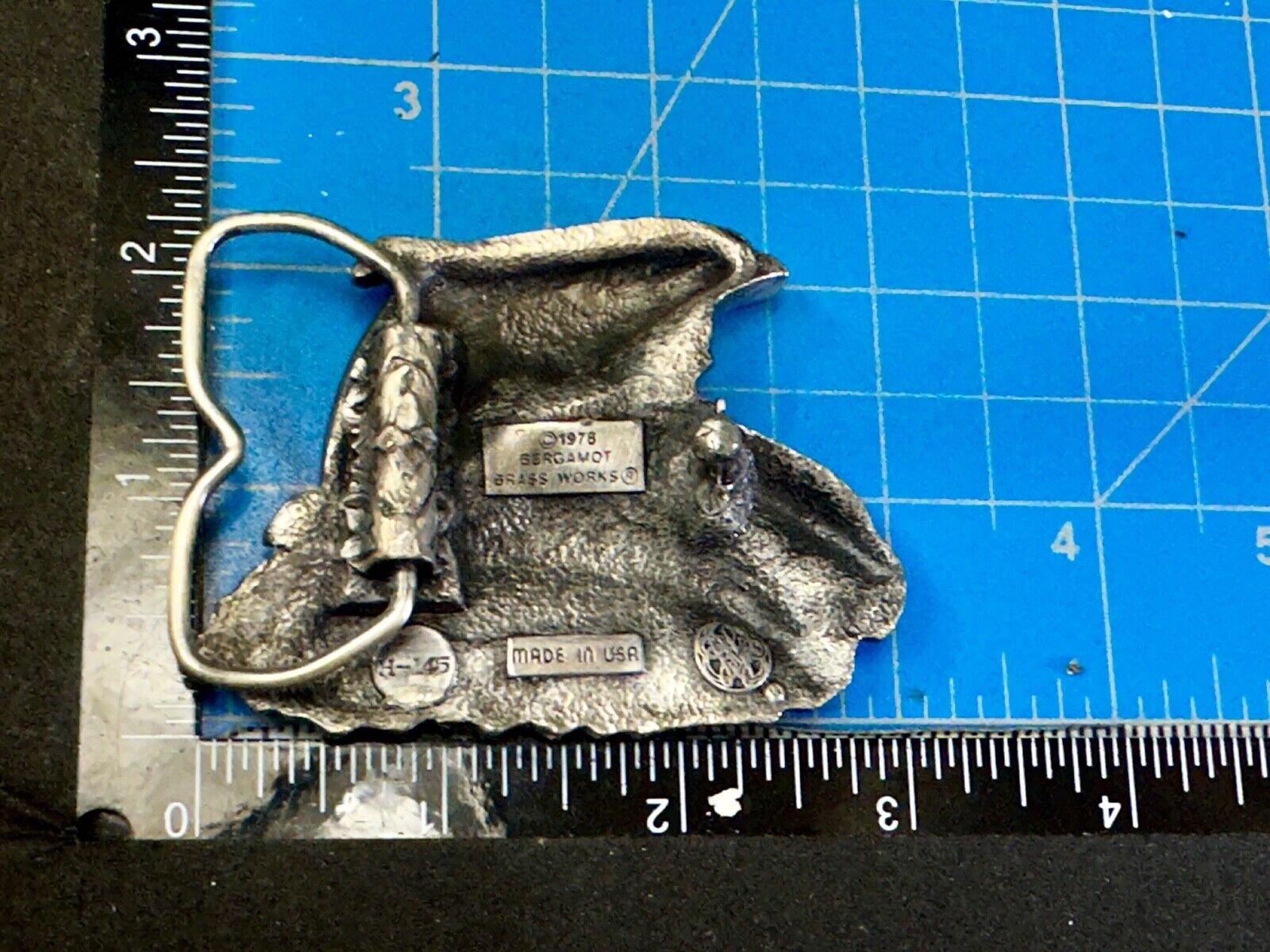 Three Jumping Dolphins Vintage 1970's Nature Love Bergamot Belt Buckle