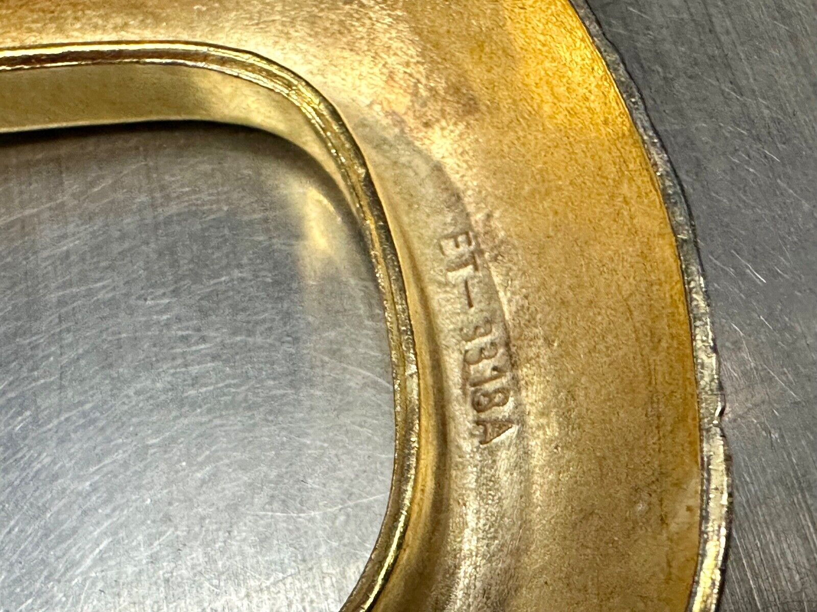 Vintage gold tone weave pattern Replacement belt buckle ET-3318