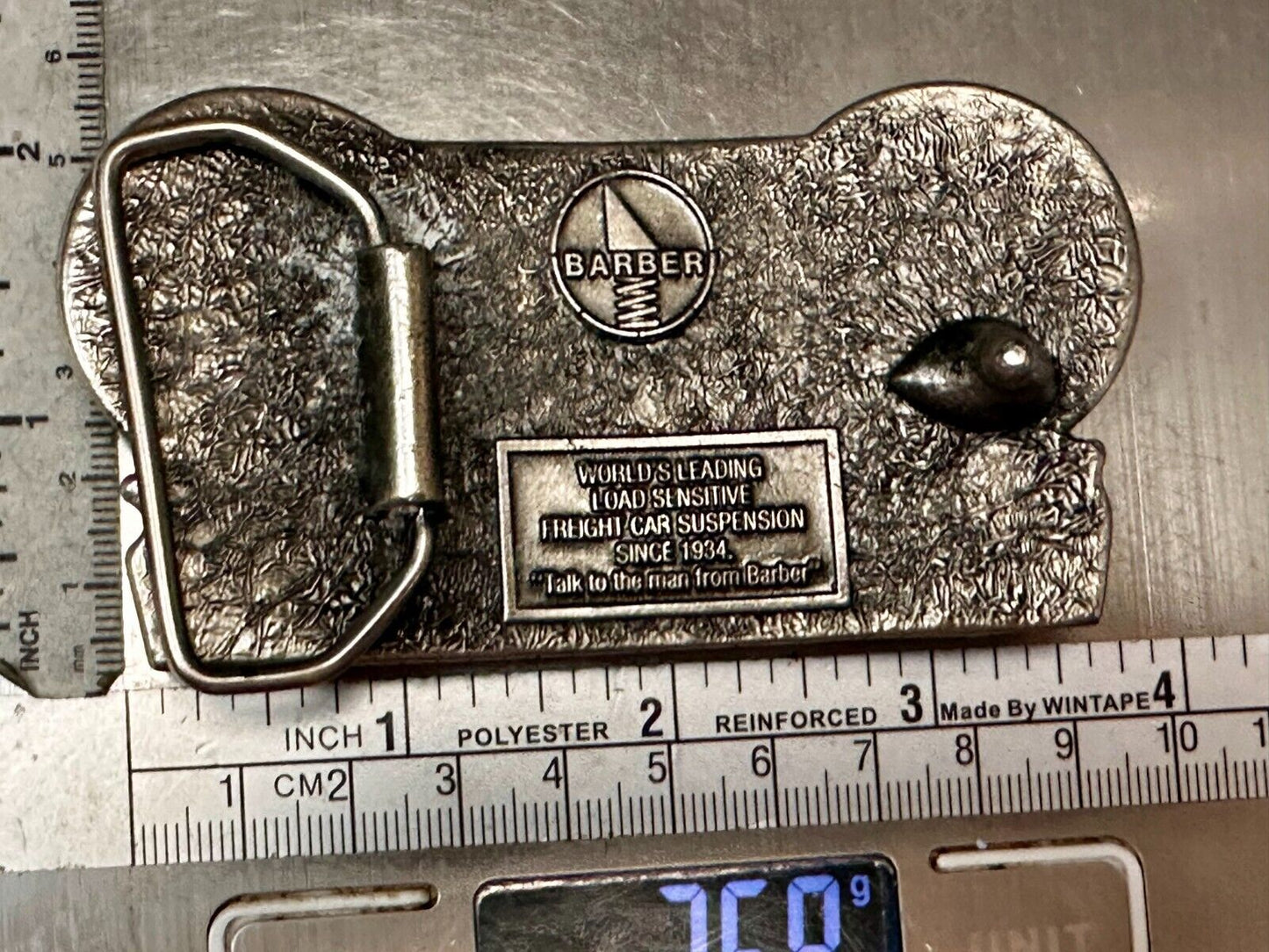 BARBER Standard Car Truck Freight Transport Company Rail Road Train Belt Buckle