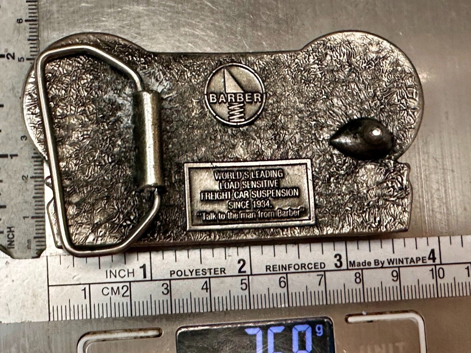 BARBER Standard Car Truck Freight Transport Company Rail Road Train Belt Buckle