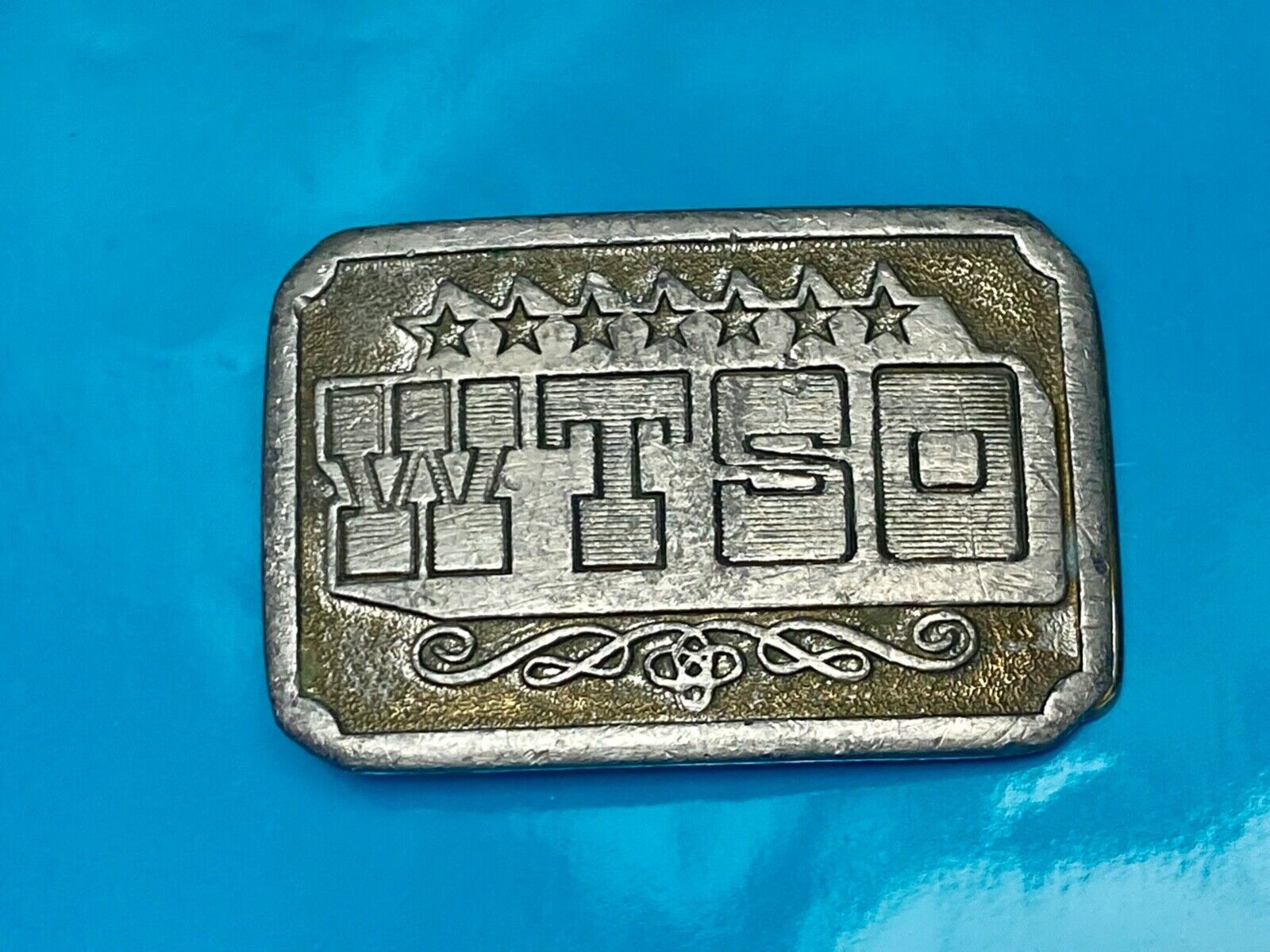 Vintage 1975 WTSO Wyoming Studio Art Works James Lind Creation Belt Buckle