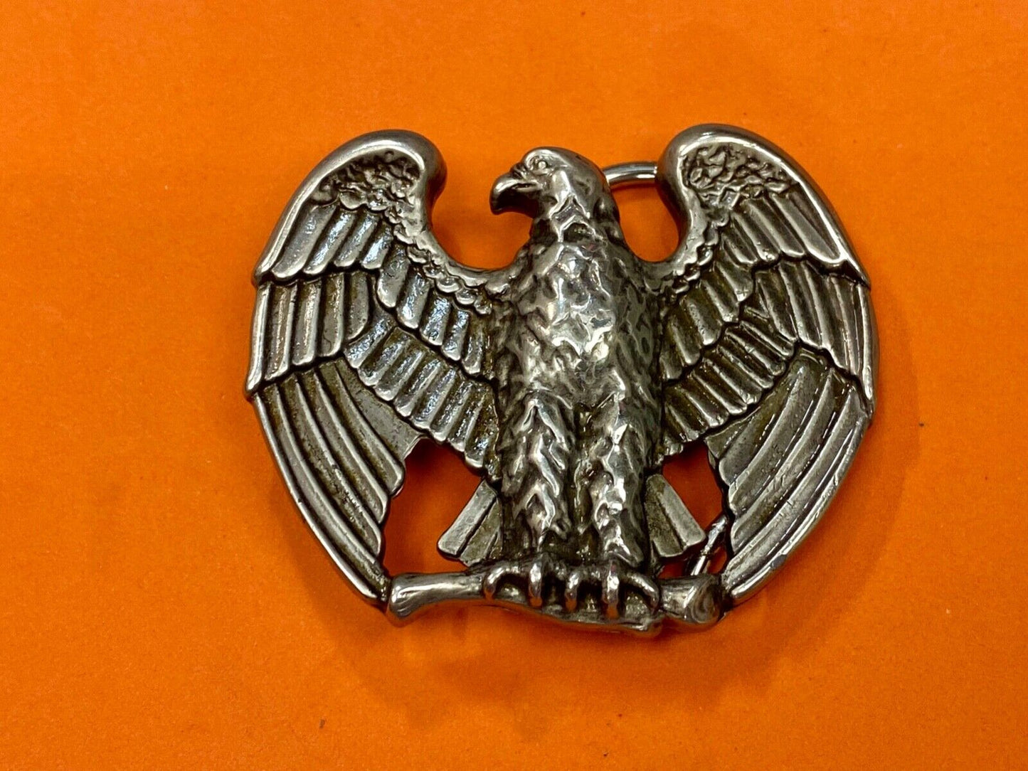 Vintage Avon 1970s Patriotic American Eagle Silver Tone belt buckle