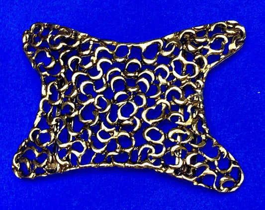 Unique shaped gold color see though pattern belt buckle scarf slide