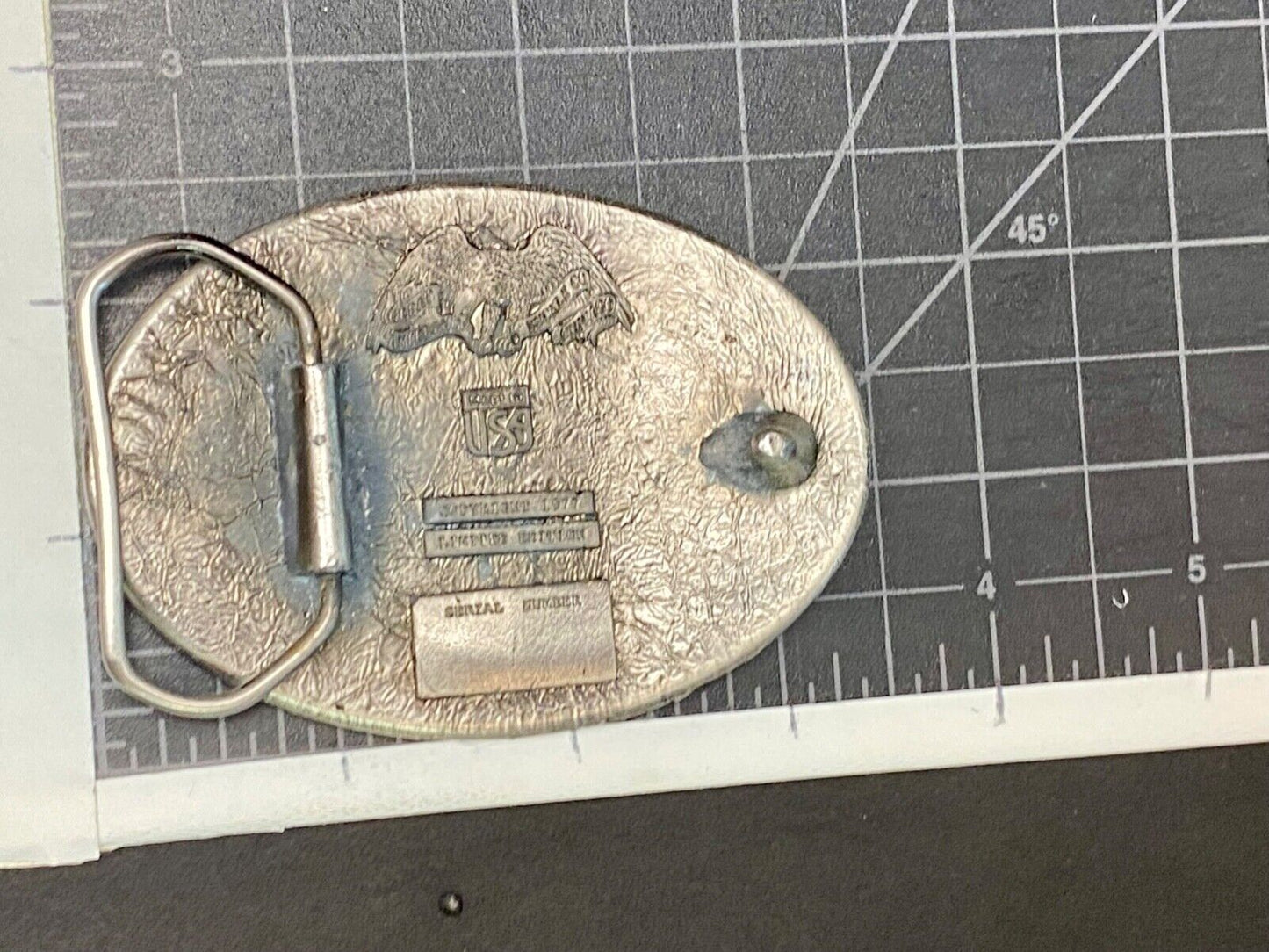 77 Pewter Belt Buckle Pittsburgh Gear Neville Island Great American Belt Buckle