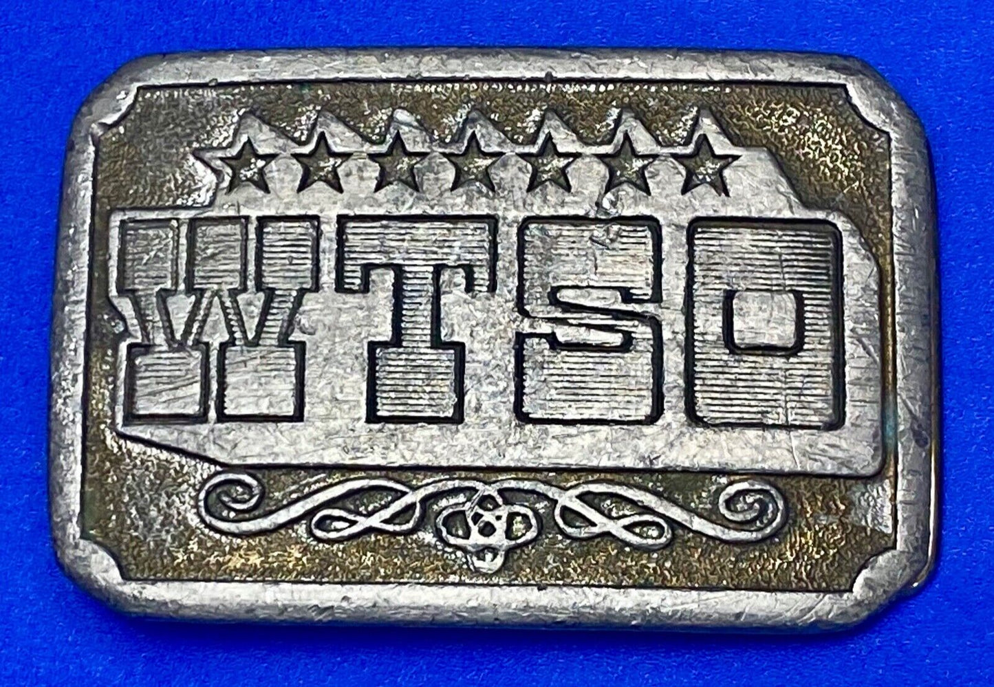Vintage 1975 WTSO Wyoming Studio Art Works James Lind Creation Belt Buckle