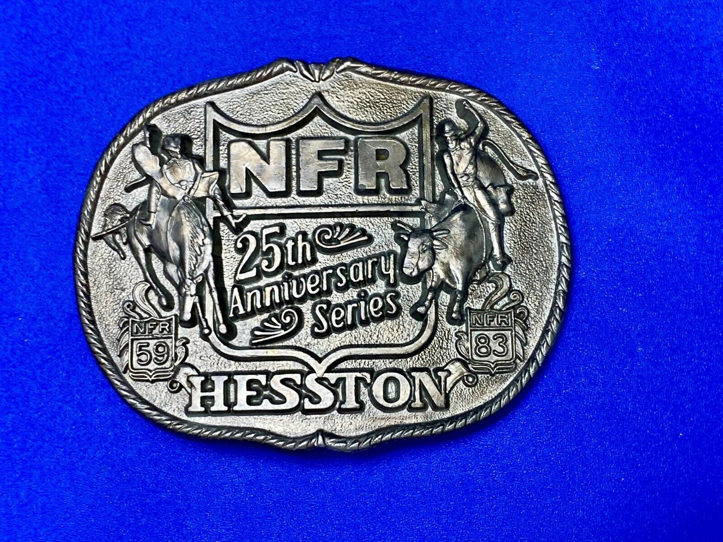 25Th Anniversary 1983 Vintage National Finals Rodeo Nfr Cowboys Belt Buckle