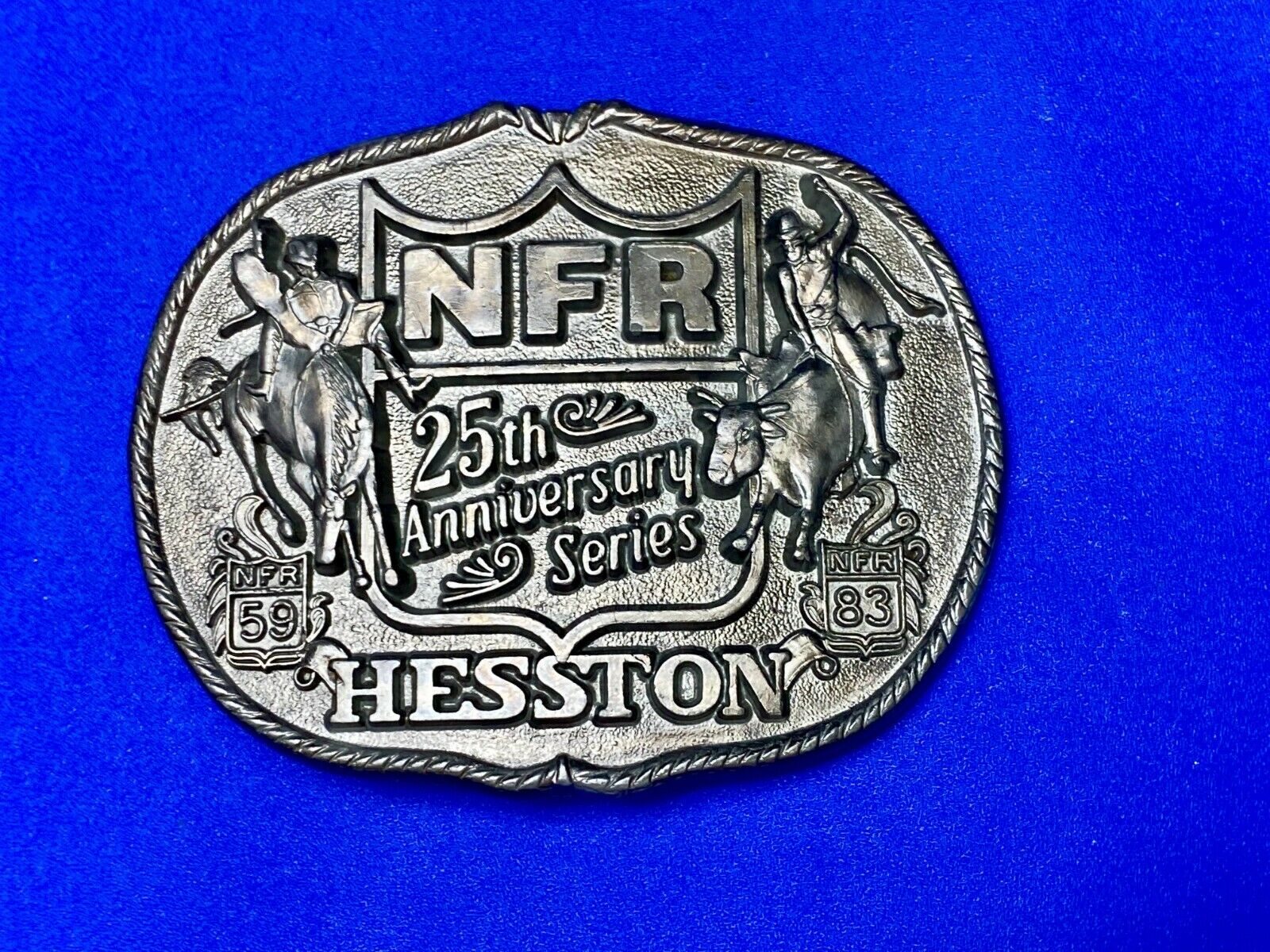 25Th Anniversary 1983 Vintage National Finals Rodeo Nfr Cowboys Belt Buckle