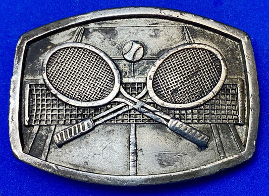 Tennis game match commemorative Indiana Metal Craft belt buckle racquet & ball