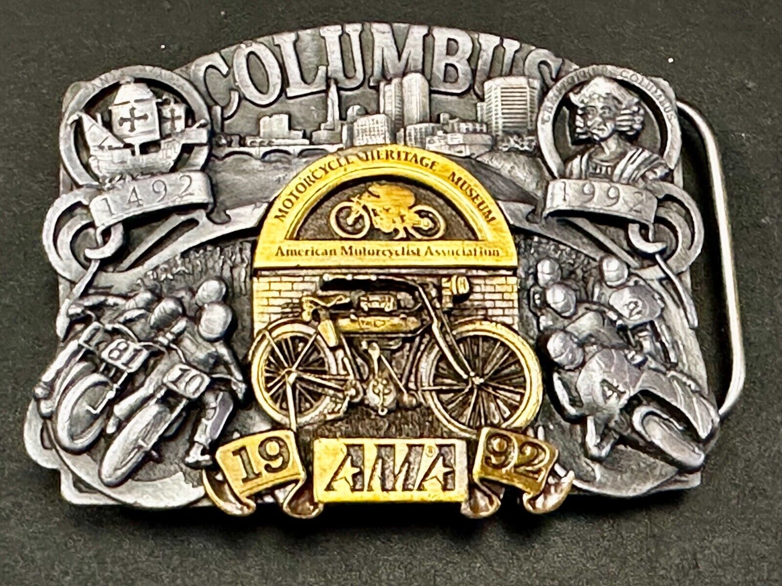 AMA American Motorcyclist Asso. Columbus Ohio 1992 Commemorative Belt Buckle