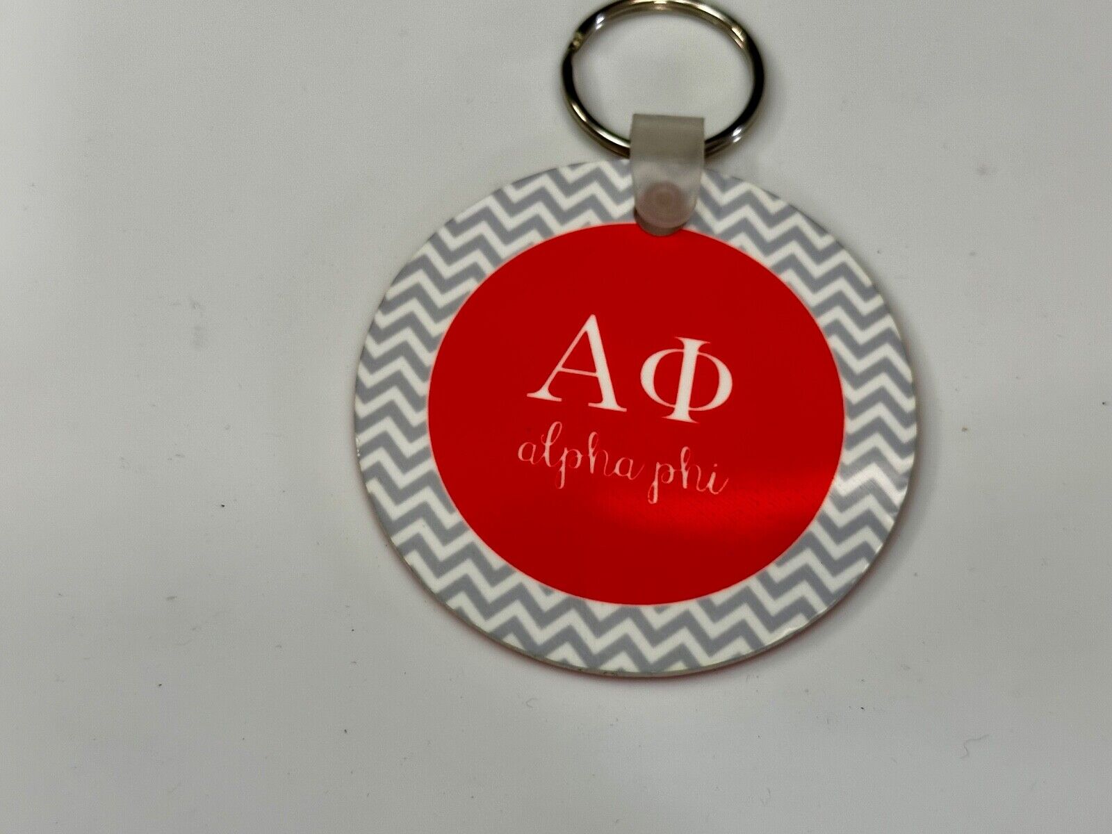 Alpha Phi Sorority Custom Holliday Round Keychain - Key Ring Chain