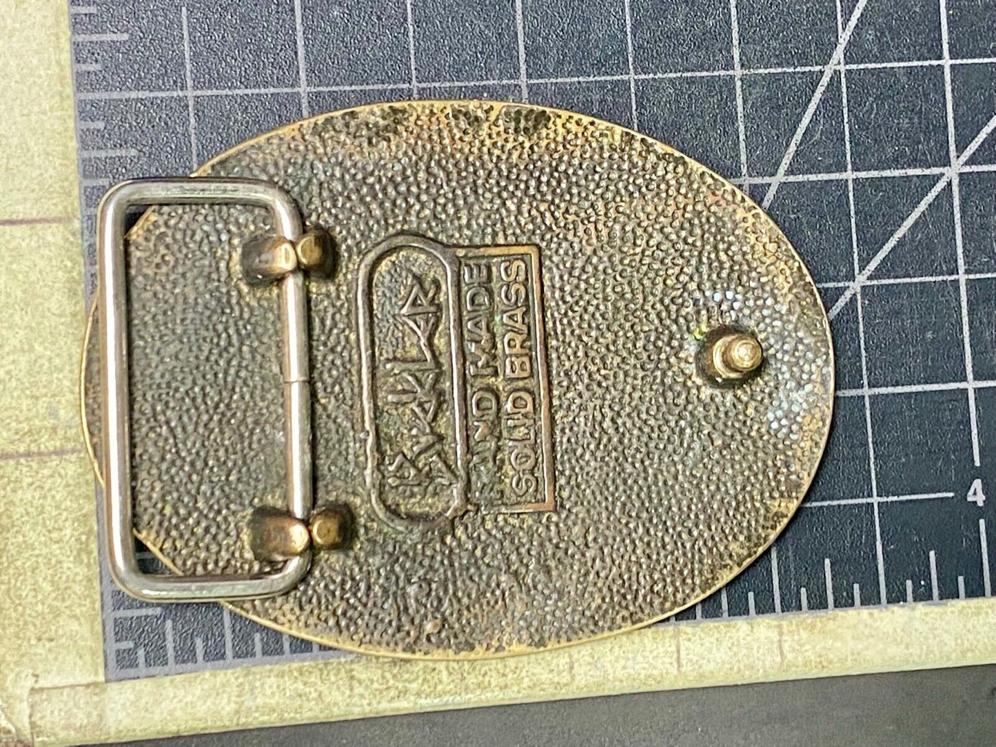 US Civil War reenactment military costume Vintage Hand made Brass belt buckle
