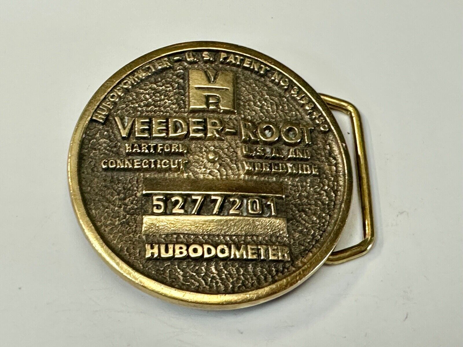 VEEDER-ROOT WHEEL END HUBODOMETERS Belt Buckle By Paul Rollins Associates