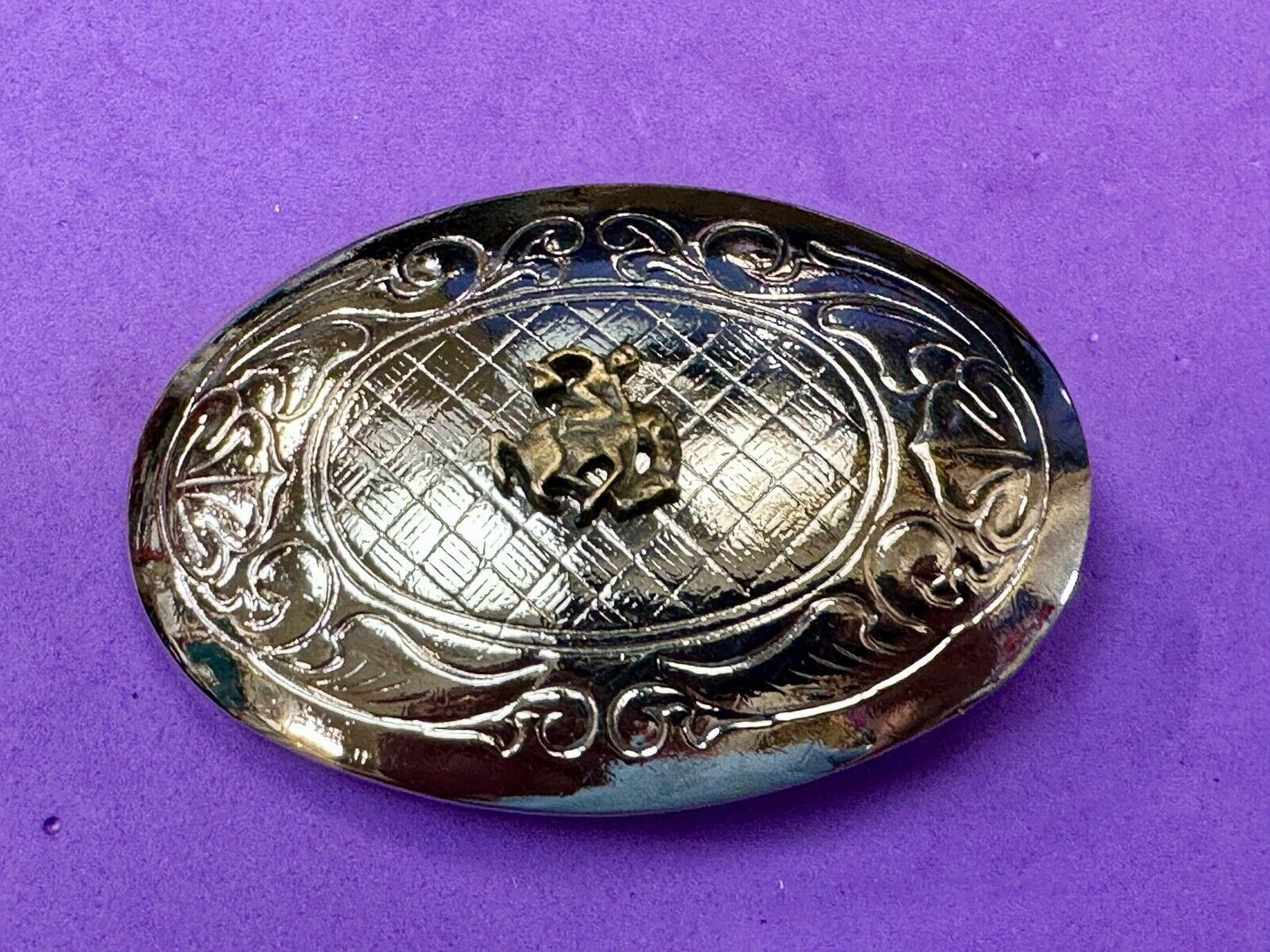 Vintage Cowboy Saddle Bronc western small center figure belt buckle