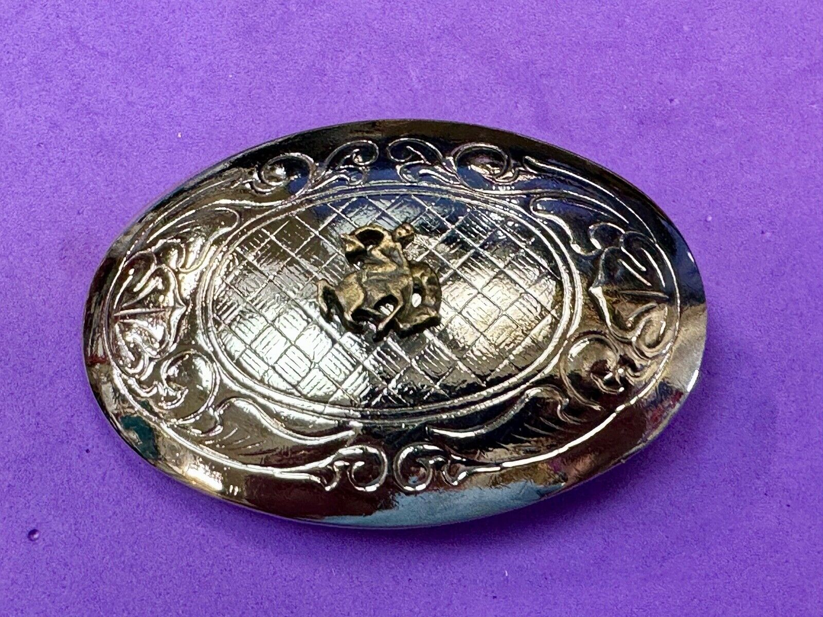 Vintage Cowboy Saddle Bronc western small center figure belt buckle