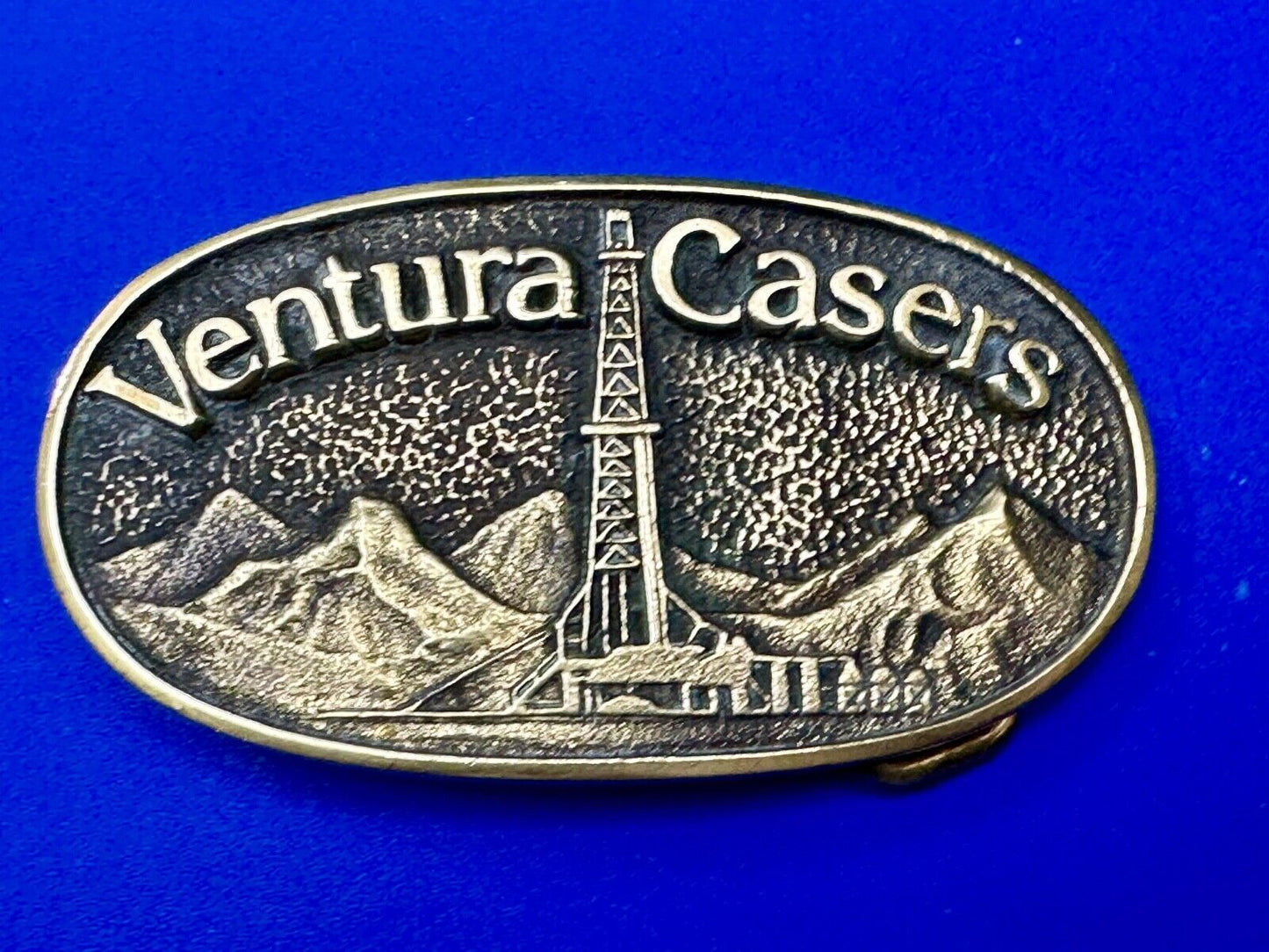 Ventura Casers Oil & Gas Industry Cal Coast Vintage Solid Brass Belt buckle