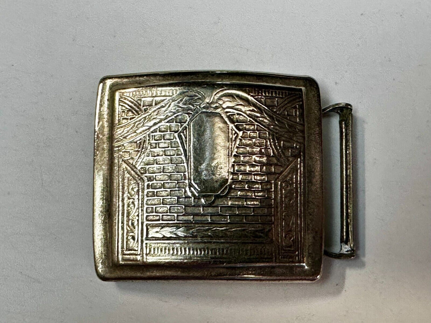 Antique Silver Gold Inlay Belt Buckle Ready To Engrave Letter Monogram Initial