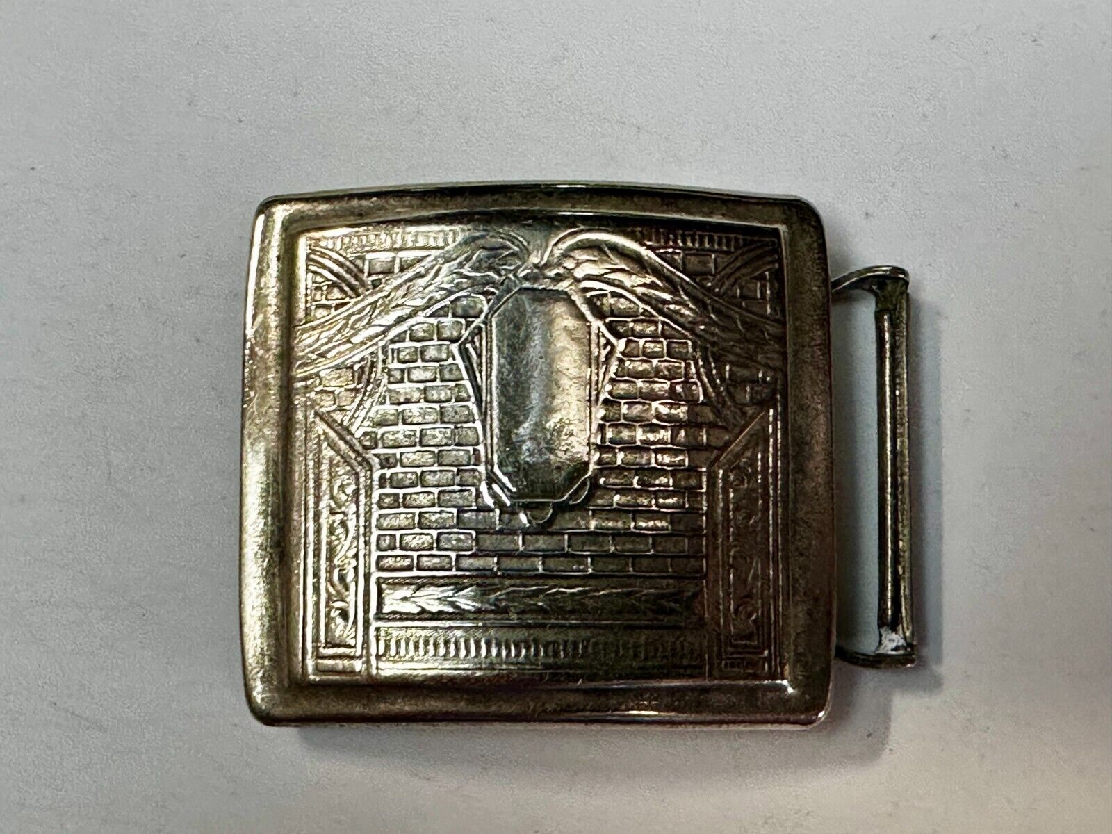 Antique Silver Gold Inlay Belt Buckle Ready To Engrave Letter Monogram Initial