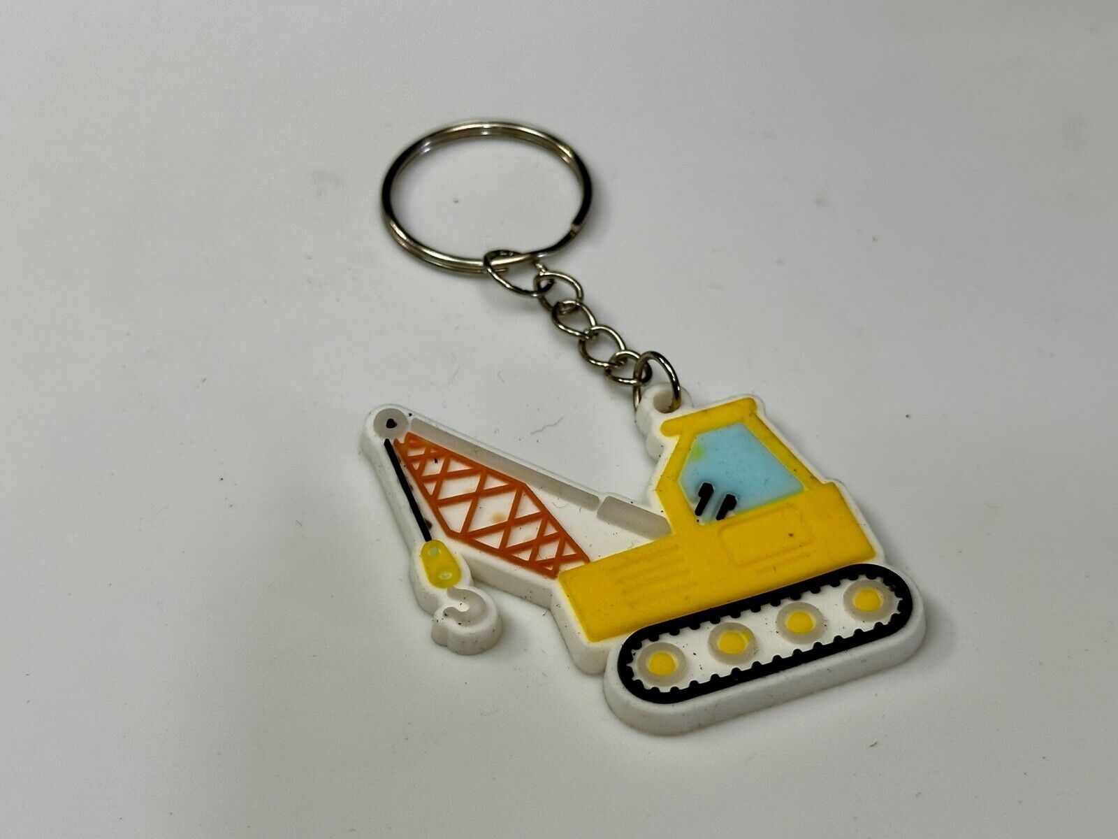 Toy Construction Crane Job Work Site Truck Keychain - Key Ring Chain