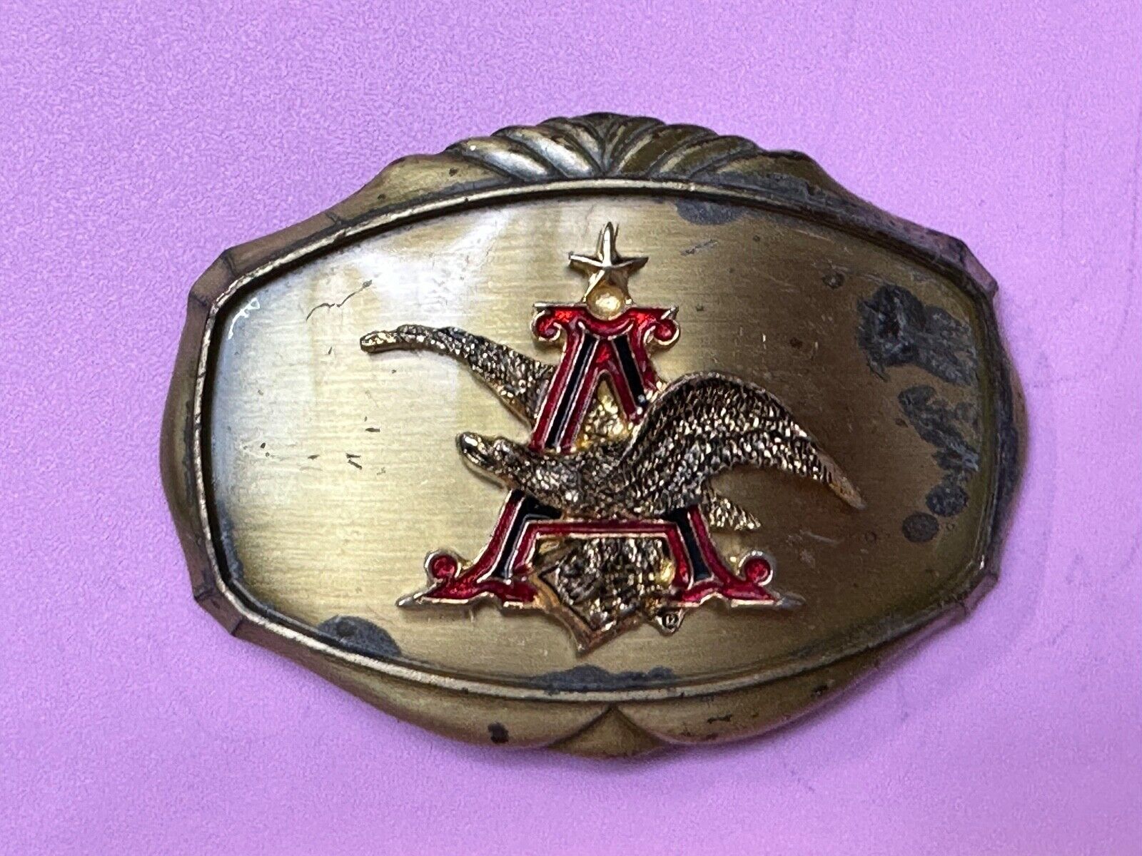 ANHEUSER BUSCH Vintage 1978 Beer Collectors Brewery Raintree Belt Buckle
