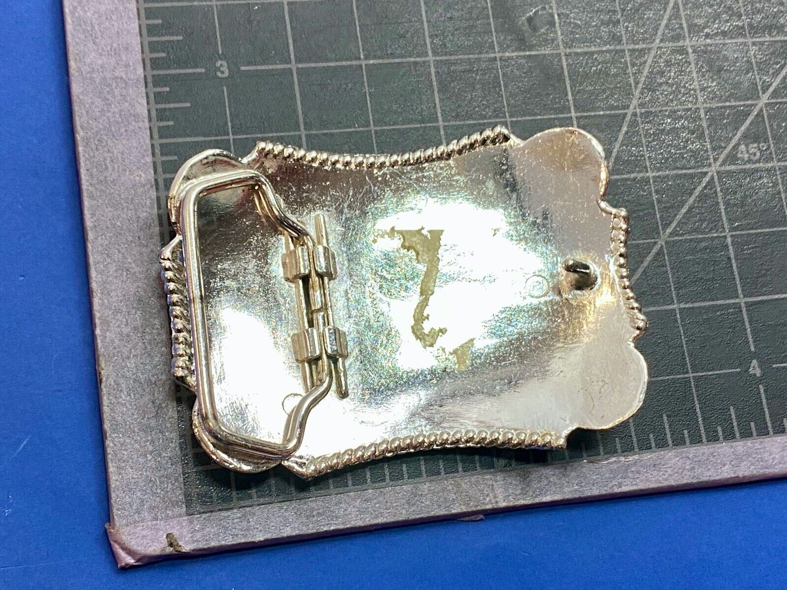 Vantage Taiwan made western rectangular belt buckle with flower star swirl