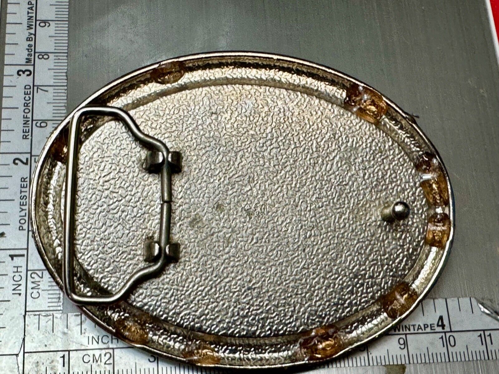 unique flip flop on sand - beach girls artisan belt buckle - missing stones?