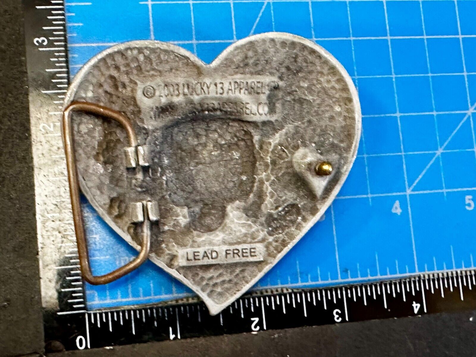 3D Heart Shaped Skull with Bow Cross Bone Ladies Belt Buckle Lucky 13 Apparel