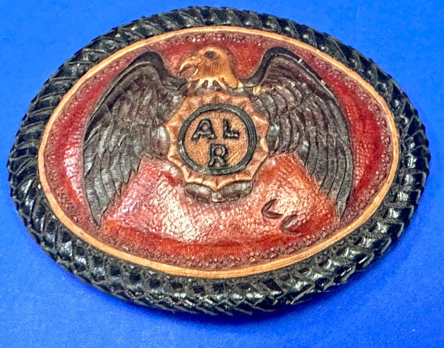 ALR American Legion Riders - Eagle Emblem on large leather belt buckle