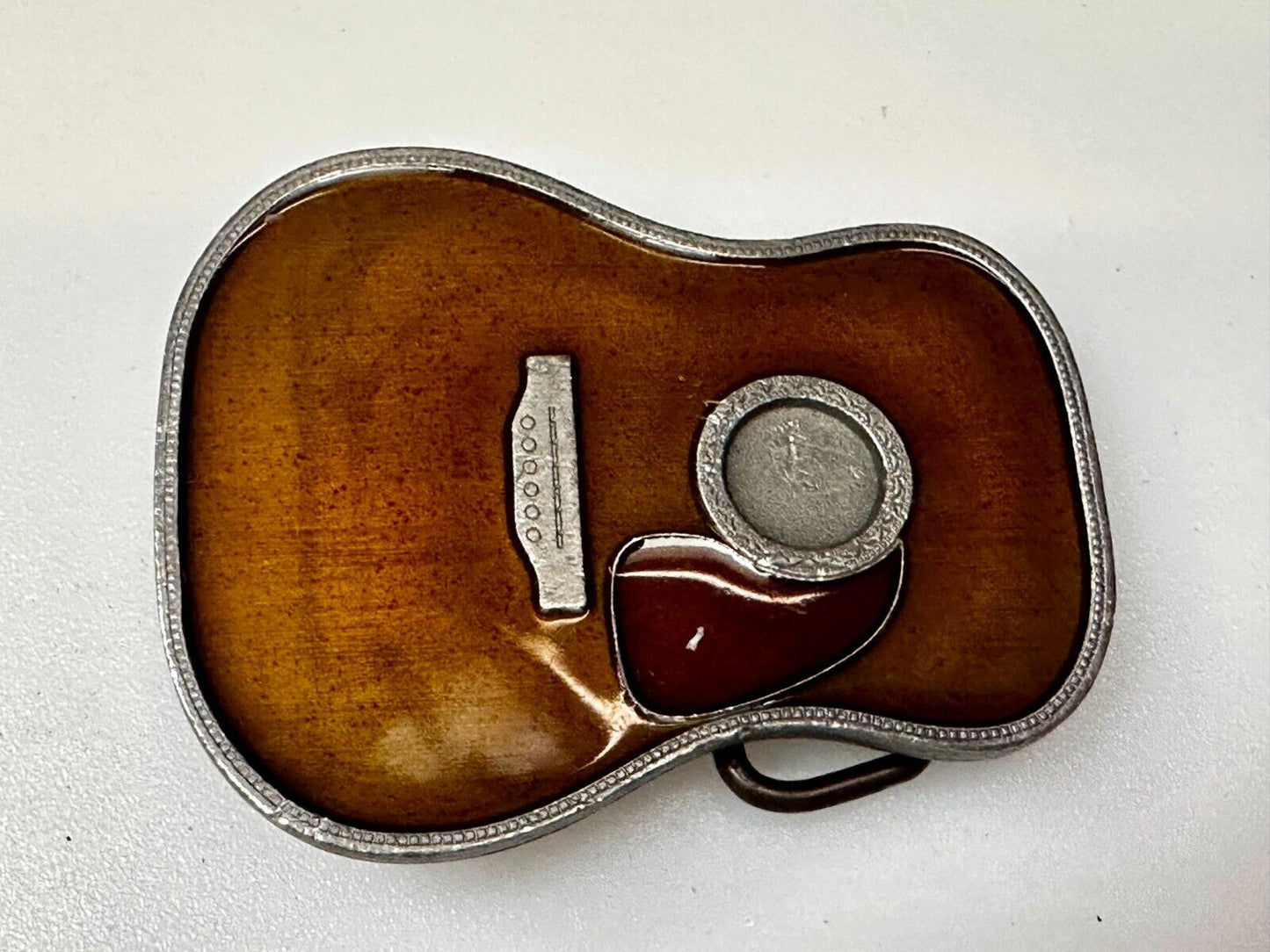 Acoustic Guitar Body Shaped Music Realistic Brown Bergamot N-261 Belt Buckle
