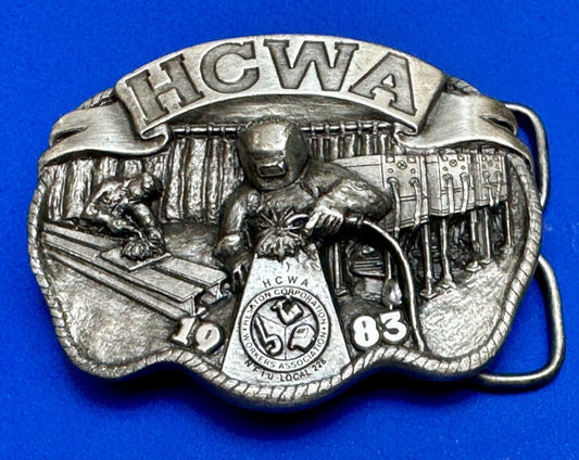 1983 HCWA Hesston Union Corporation Workers Association Vintage Belt Buckle