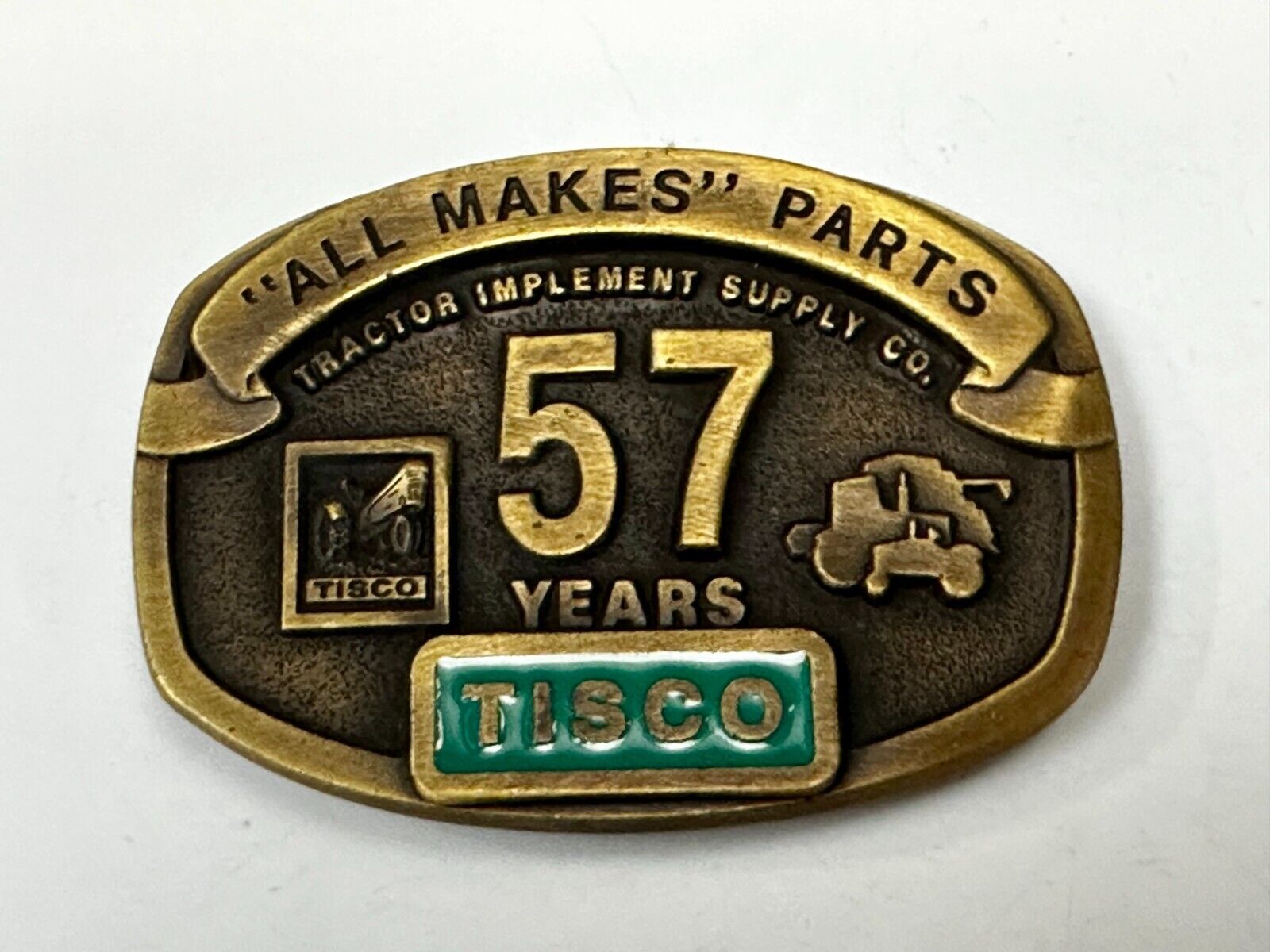57 Years TISCO Tractor Implement Supply company NOS Belt Buckle by Speccast