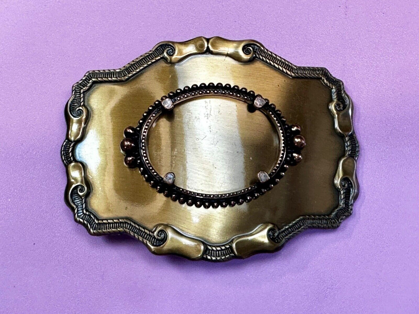 30 x 40 mm Gold Color Western Blank Belt Buckle To Mount Your Cabochon Gem Stone