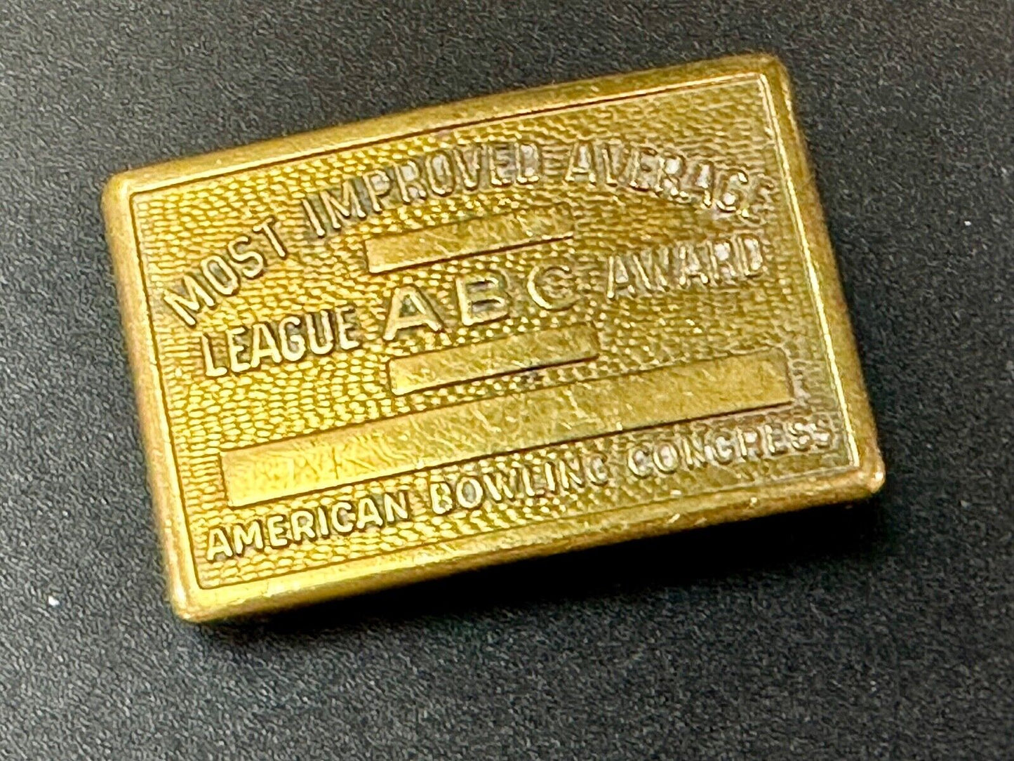 American Bowling Congress BLANK ENGRAVABLE Belt Buckle  - Most Improved Average