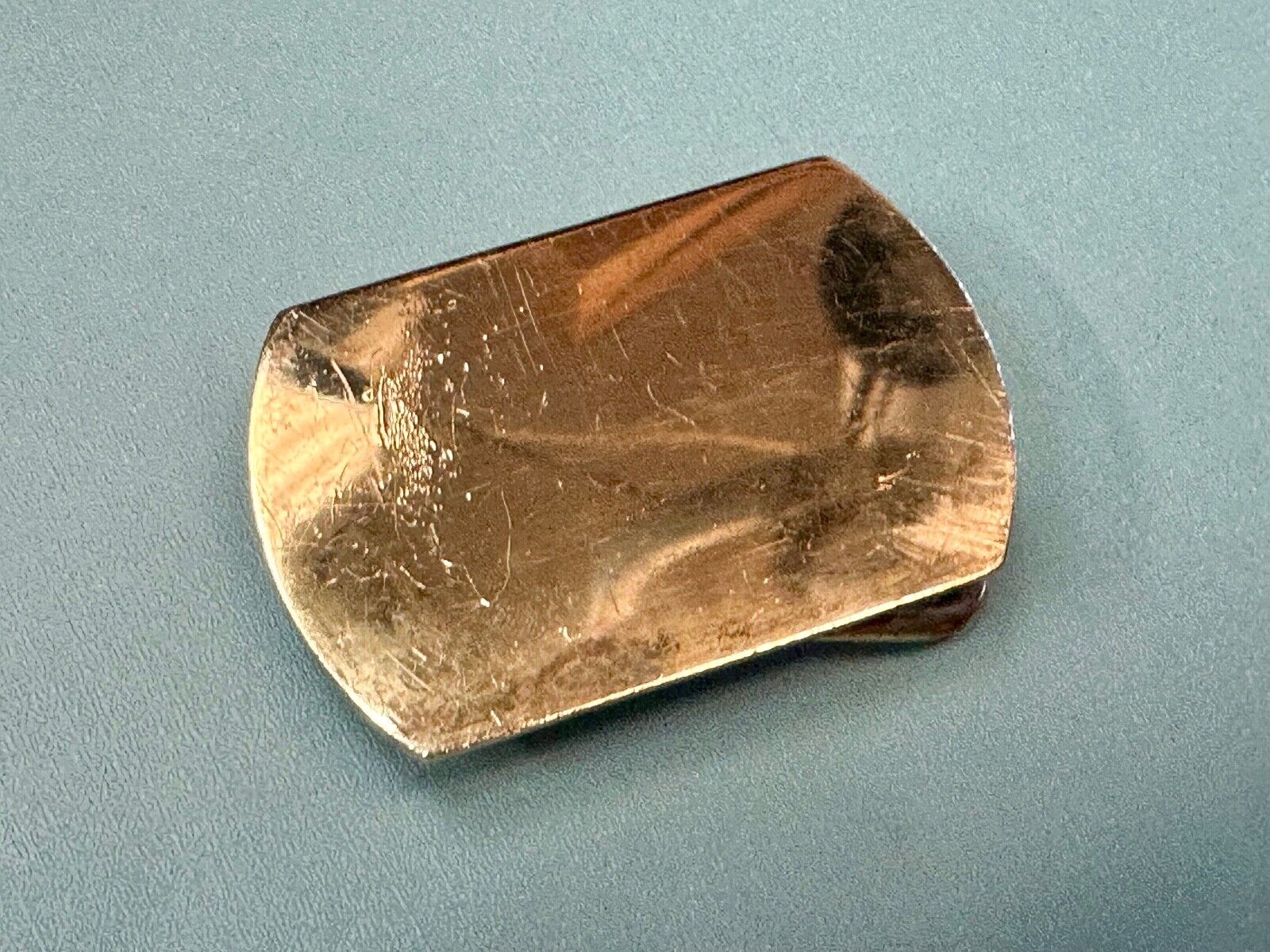 Artisan 2.5" wide rounded corner brass tone dress belt buckle