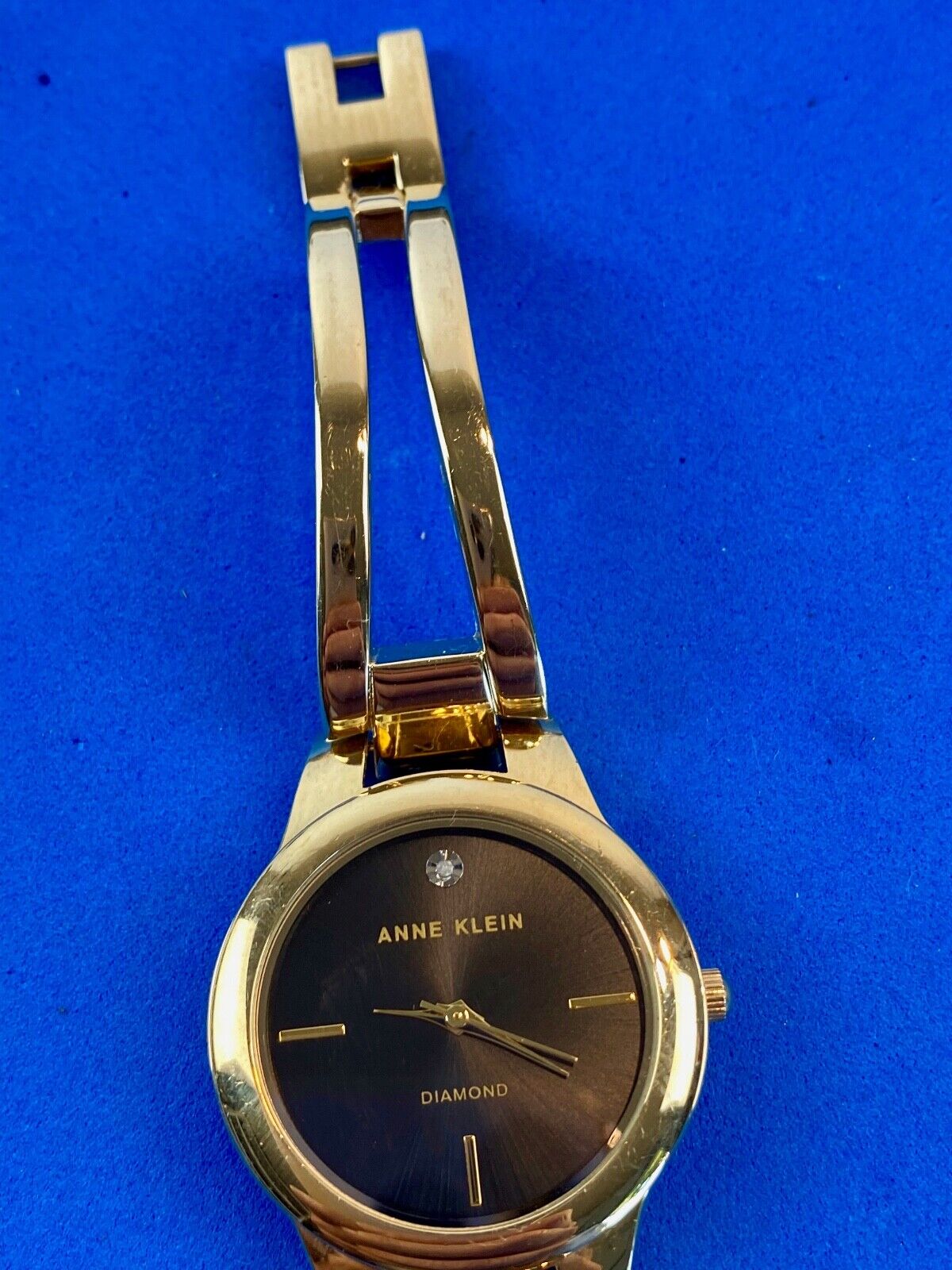AK Annie Klein DIAMOND women's quartz watch black face - fresh battery 