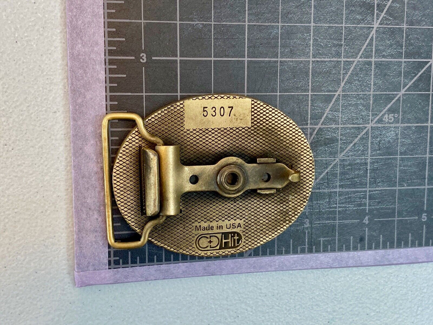 ARC Buy American C+D Hit 1980's Enamel Advertising Numbered USA Belt Buckle 