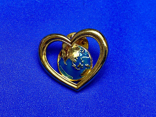 Vintage Avon Gold color heart shaped Pin Brooch with dangle accent