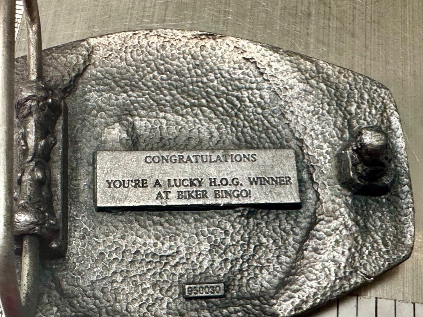 BIKER BINGO H.O.G.  Harley Davidson Owners Group - lucky winner belt buckle