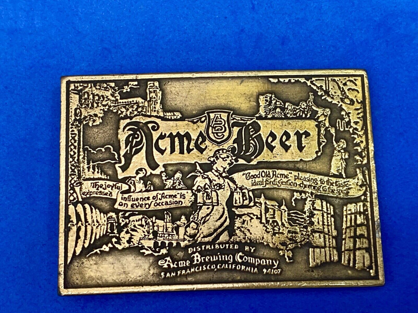 Acme Beer Brewing Company Collectors Hpc Belt Buckle San Fransisco California 