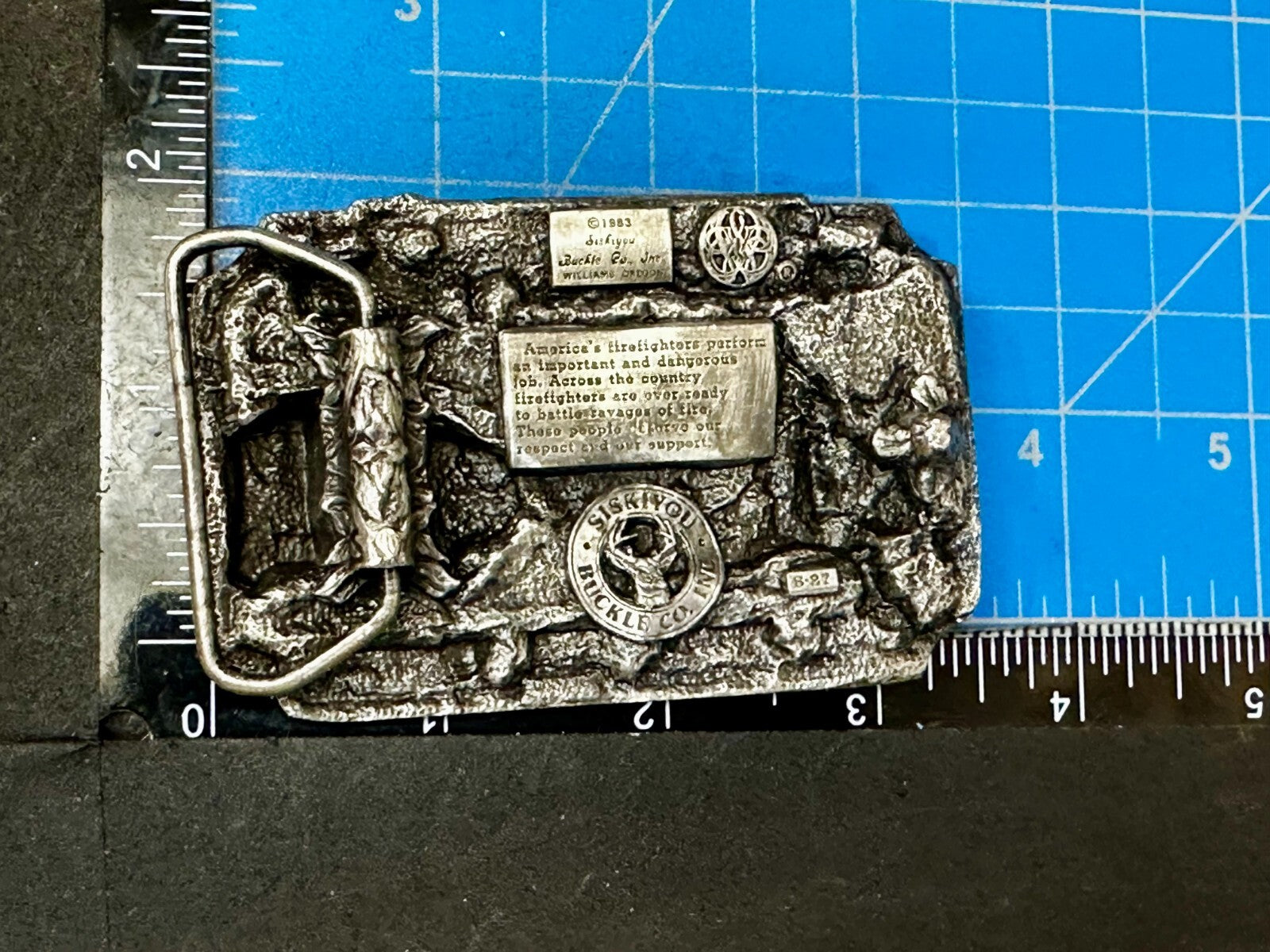 Americas Firefighters Ever Ready Ever Willing Commemorative Siskiyou Belt Buckle