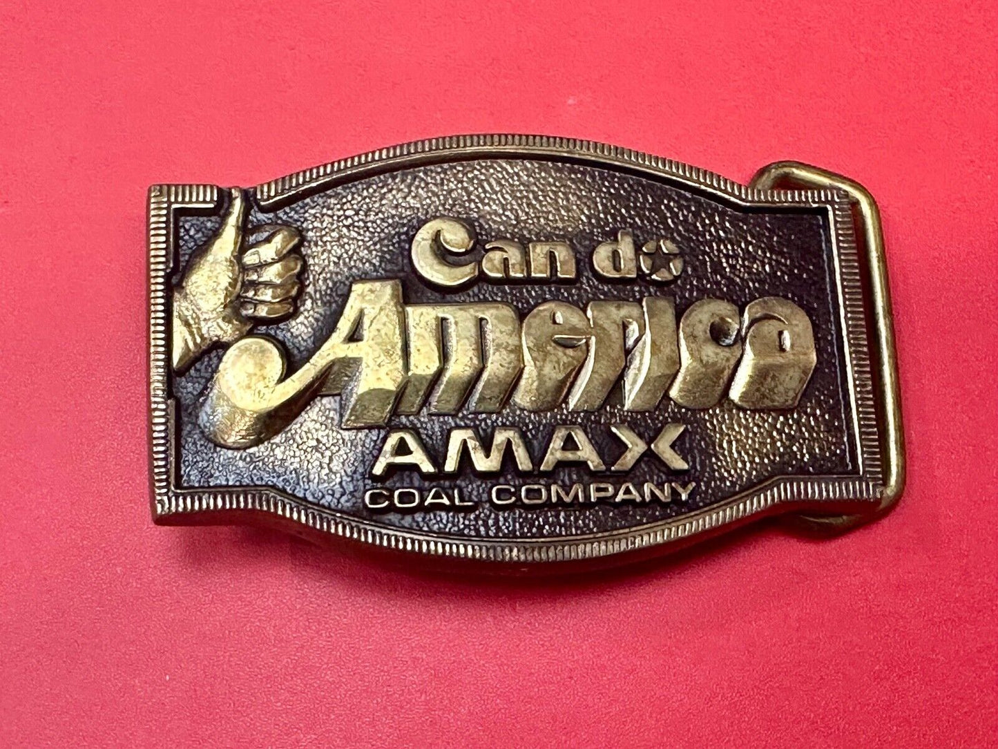 AMAX COAL COMPANY Can Do America Vintage Solid brass BTS belt buckle