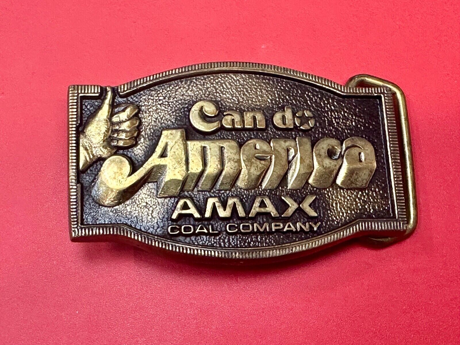 AMAX COAL COMPANY Can Do America Vintage Solid brass BTS belt buckle