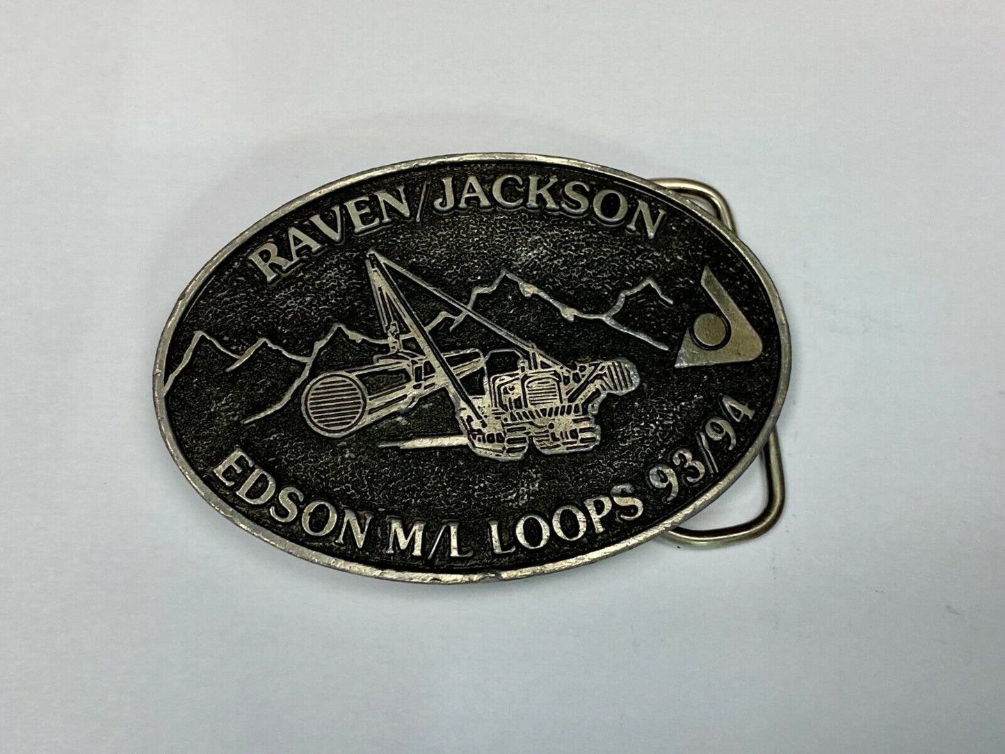 Vintage 90'S  Tree Logging Heavy Machinery Raven Jackson Edison M/L Loops