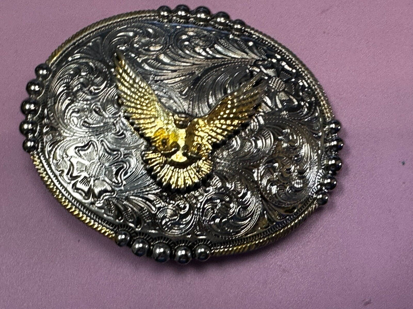 American Bald Eagle - Coming At Ya - Unique Western Two Tone Belt Buckle