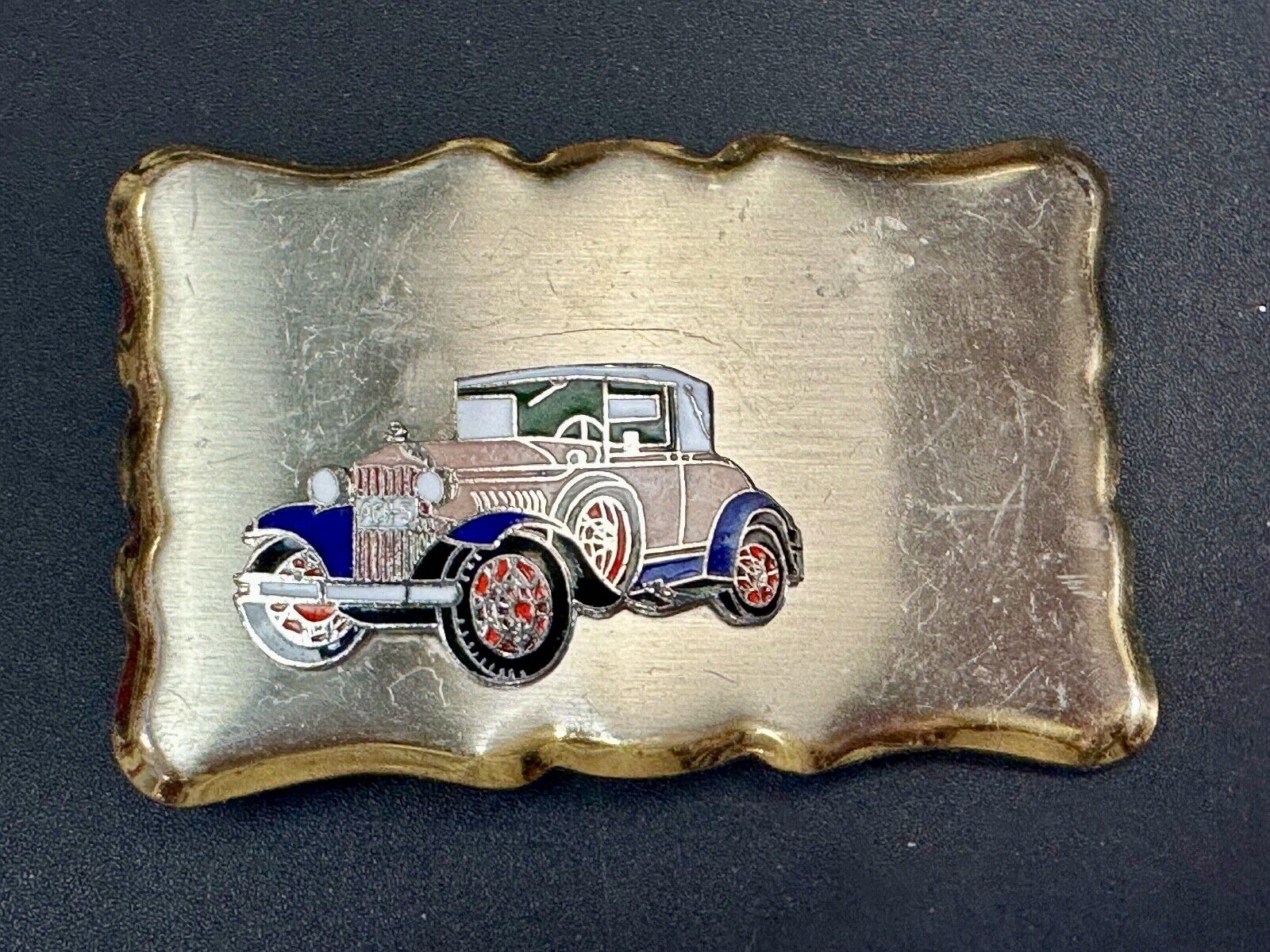 vintage car collectors auto vintage belt buckle with space to customize!